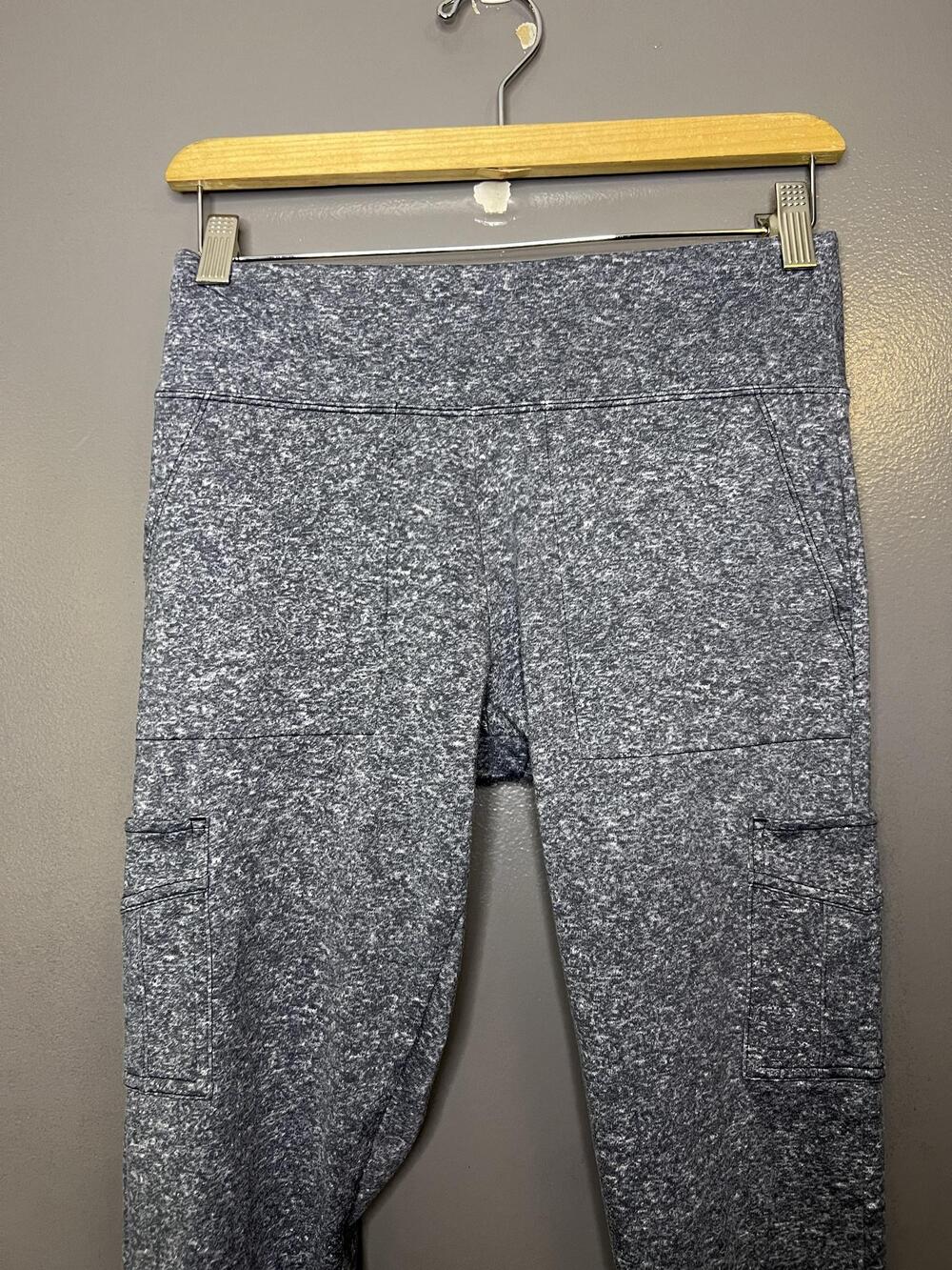 PINK Active Leggings Womens Medium Gray Flecked Ankle Cargo Pocket Yoga Pants